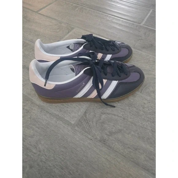 Adidas Gazelle Indoor Shadow Violet Purple Leather Sneakers Unisex 7.5 / 8.5 - Picture 2 of 8